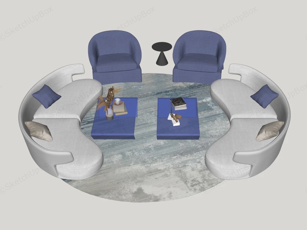 Office Reception Sofa Set sketchup model preview - SketchupBox