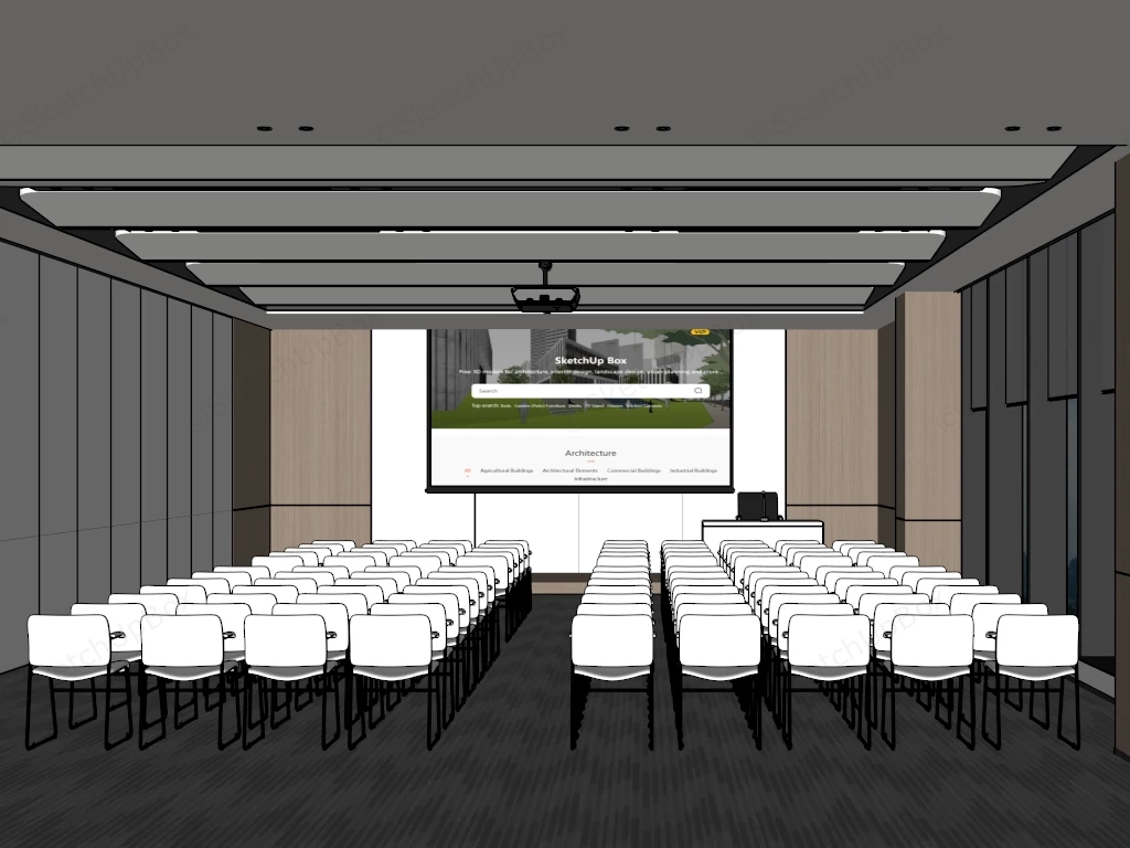 Modern Conference Hall Interior Design sketchup model preview - SketchupBox