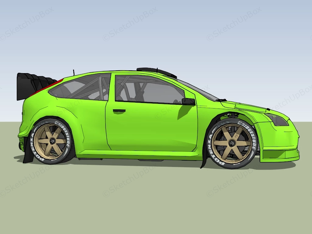 Ford Focus RS Mk2 WRC sketchup model preview - SketchupBox