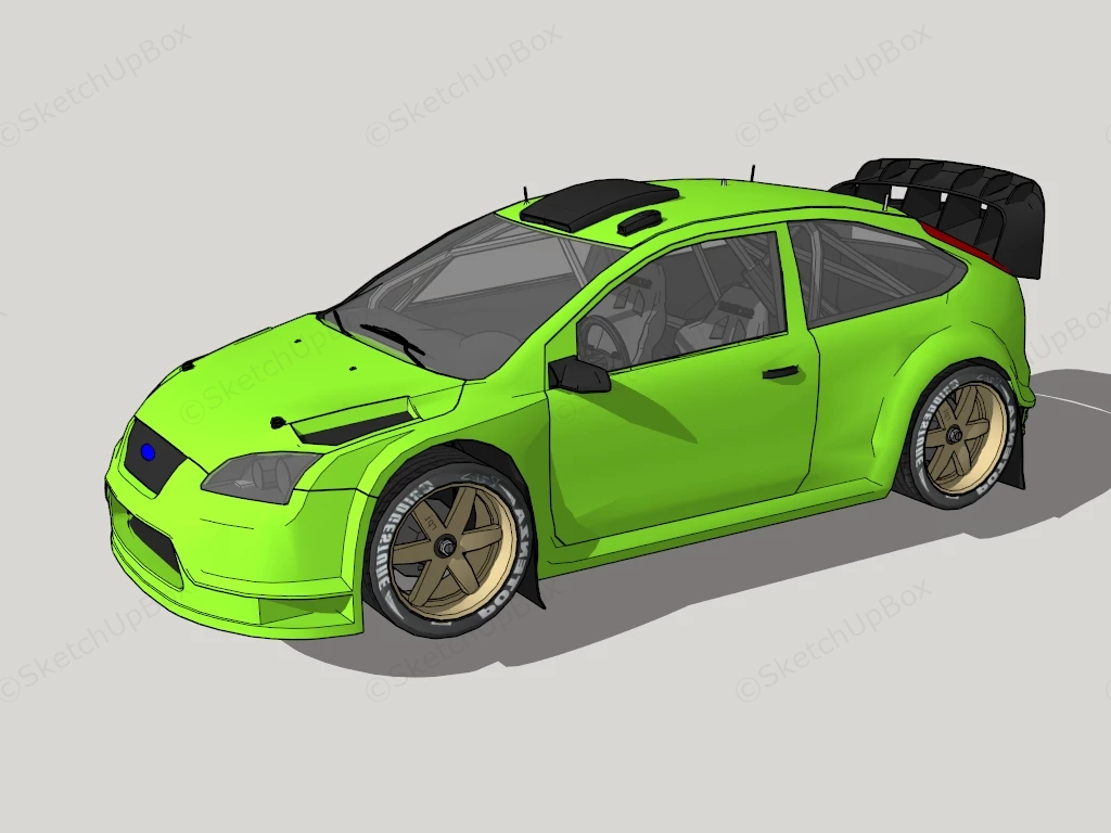 Ford Focus RS Mk2 WRC sketchup model preview - SketchupBox