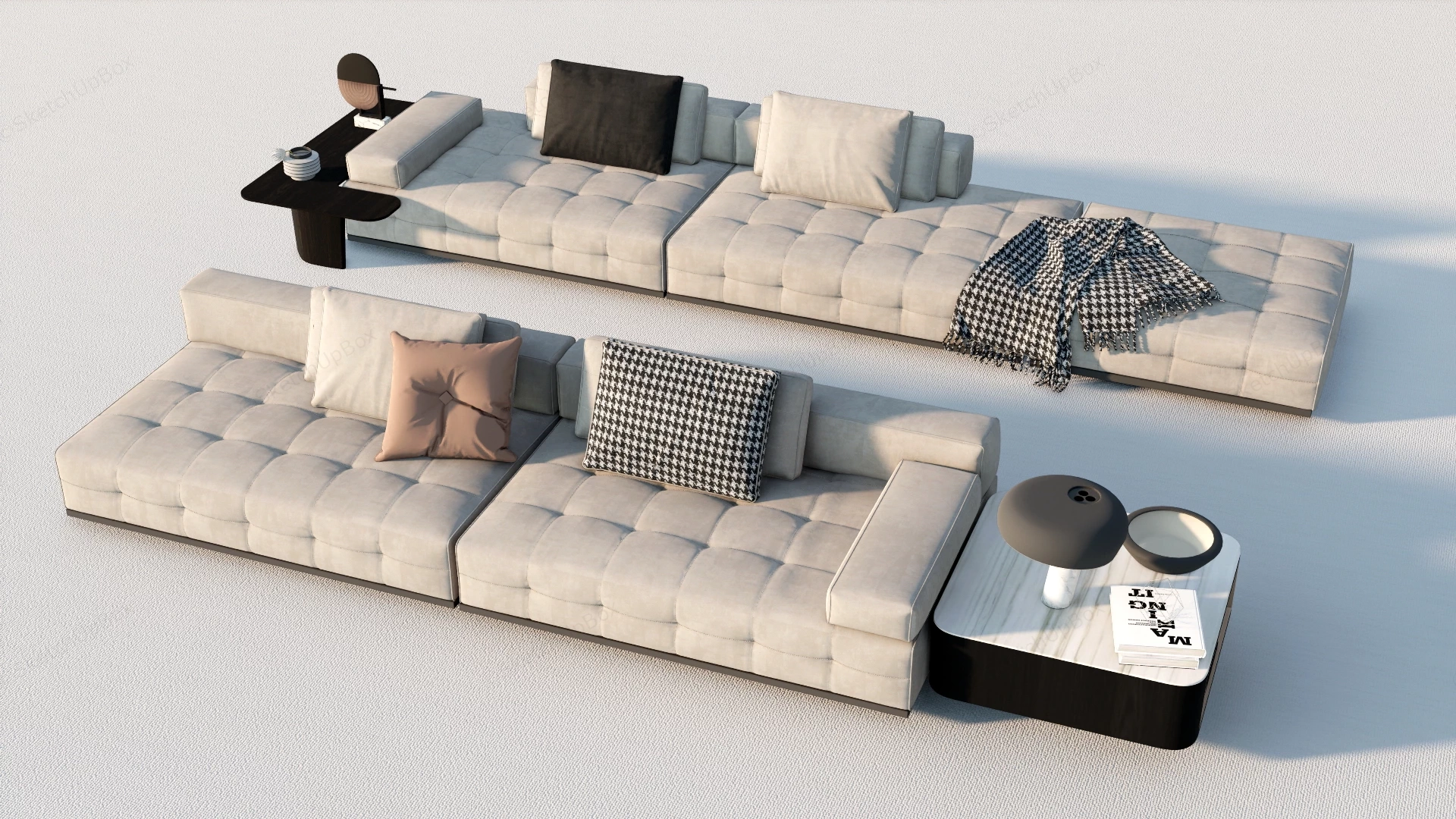 Modern Modular Sectional Sofa Set sketchup model preview - SketchupBox