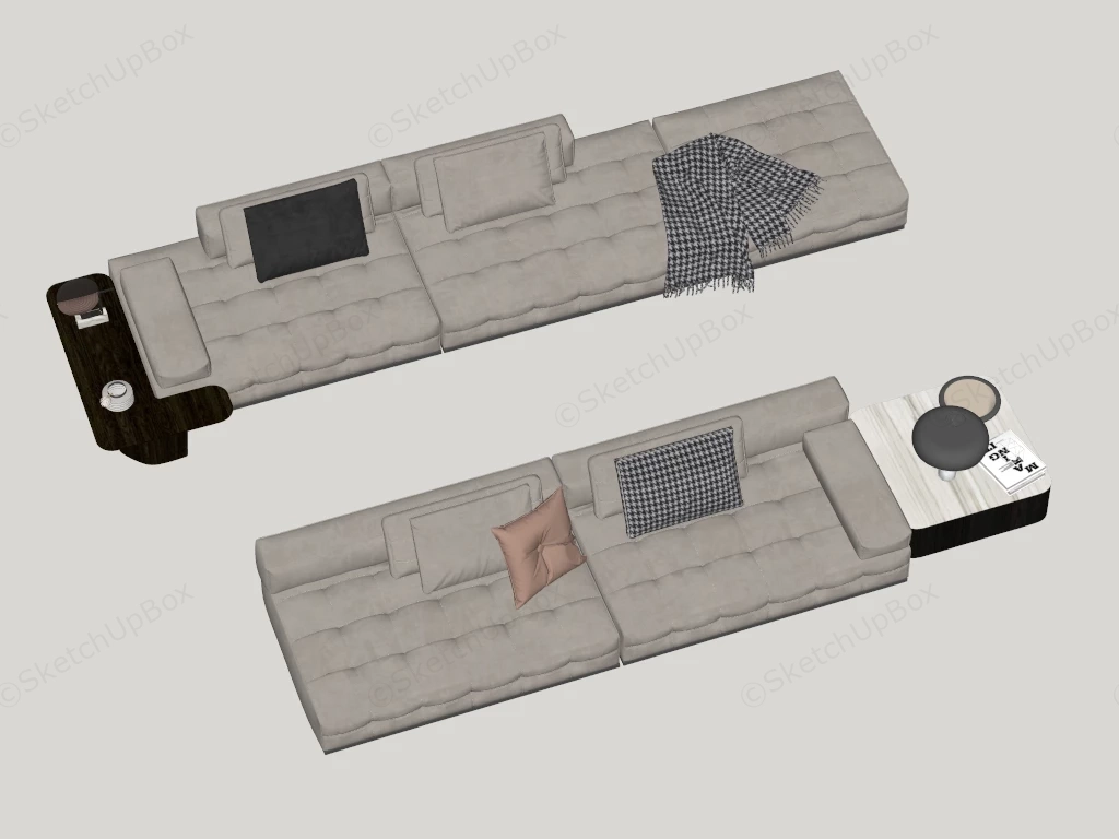 Modern Modular Sectional Sofa Set sketchup model preview - SketchupBox