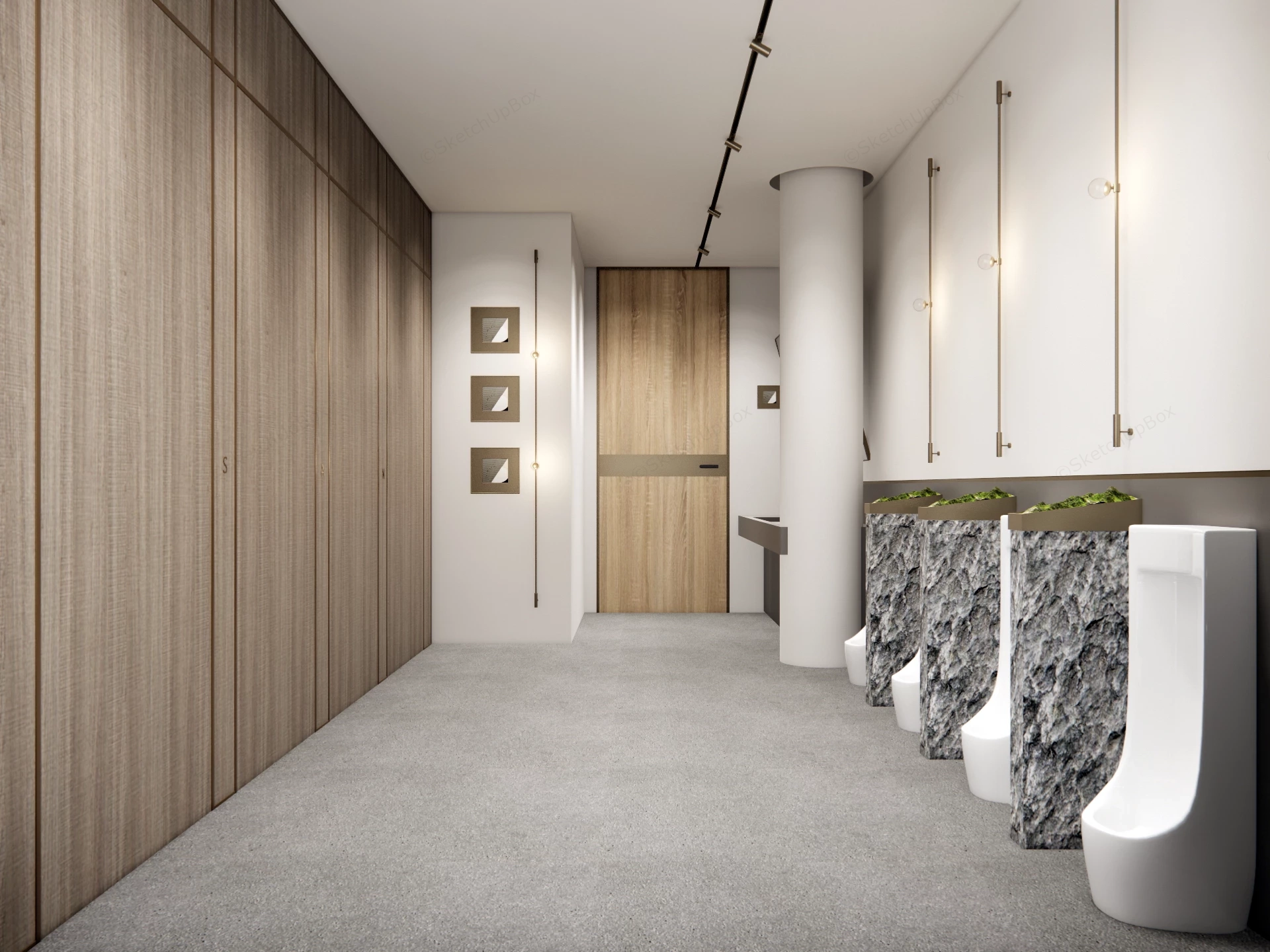 Modern Public Bathroom Design sketchup model preview - SketchupBox