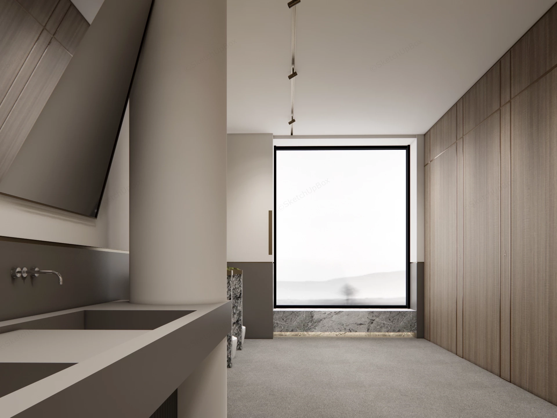 Modern Public Bathroom Design sketchup model preview - SketchupBox