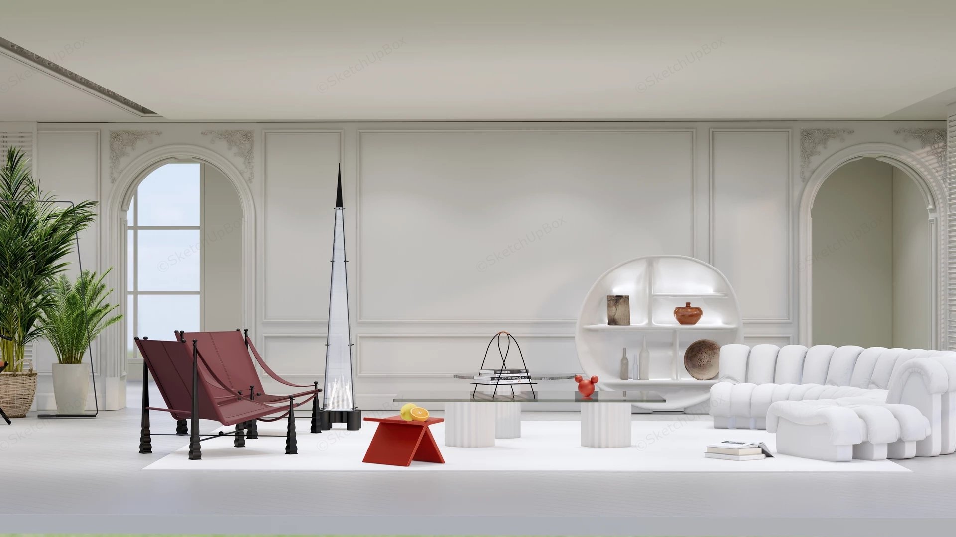 Modern Living Room Decor sketchup model preview - SketchupBox