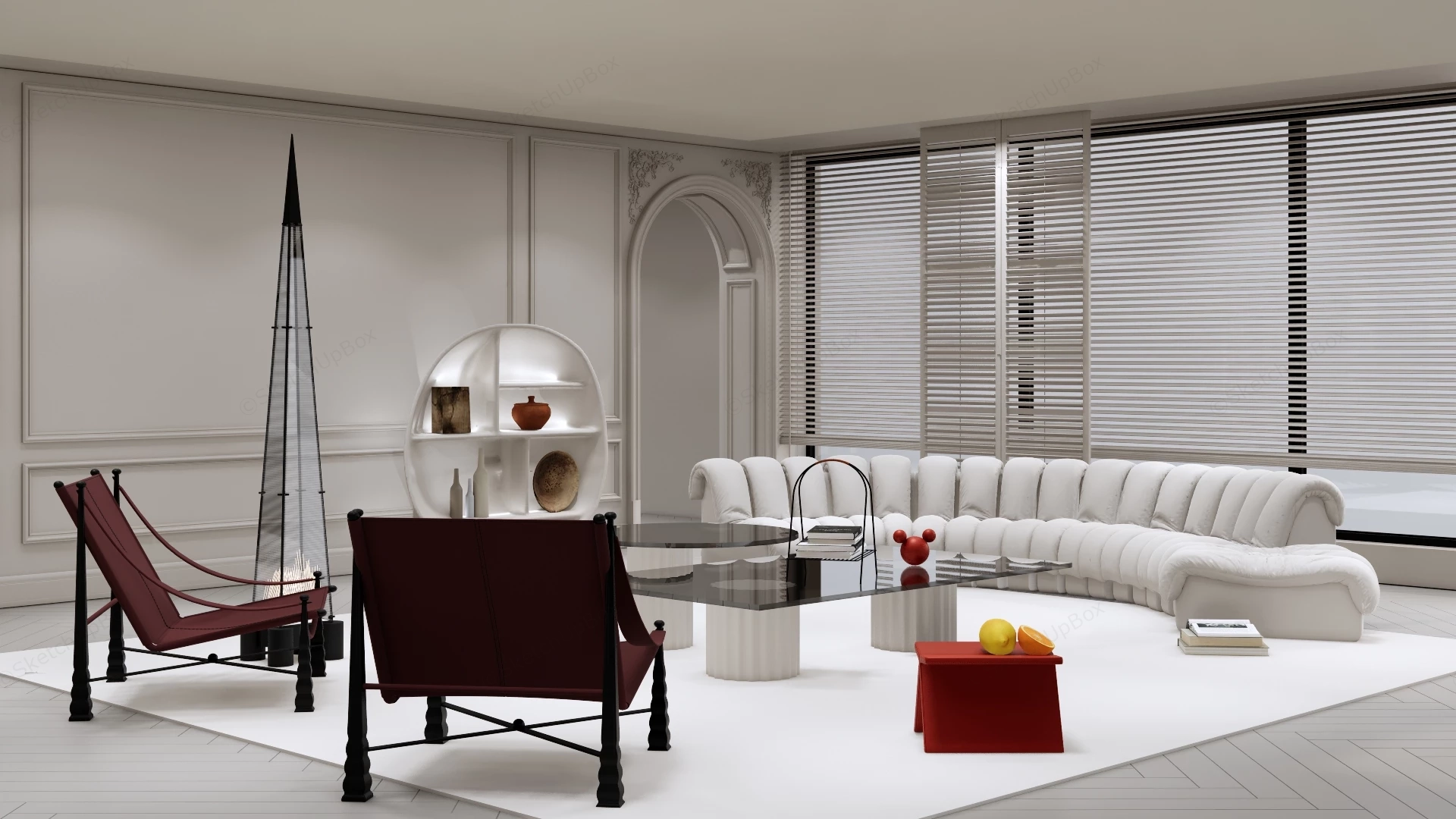 Modern Living Room Decor sketchup model preview - SketchupBox