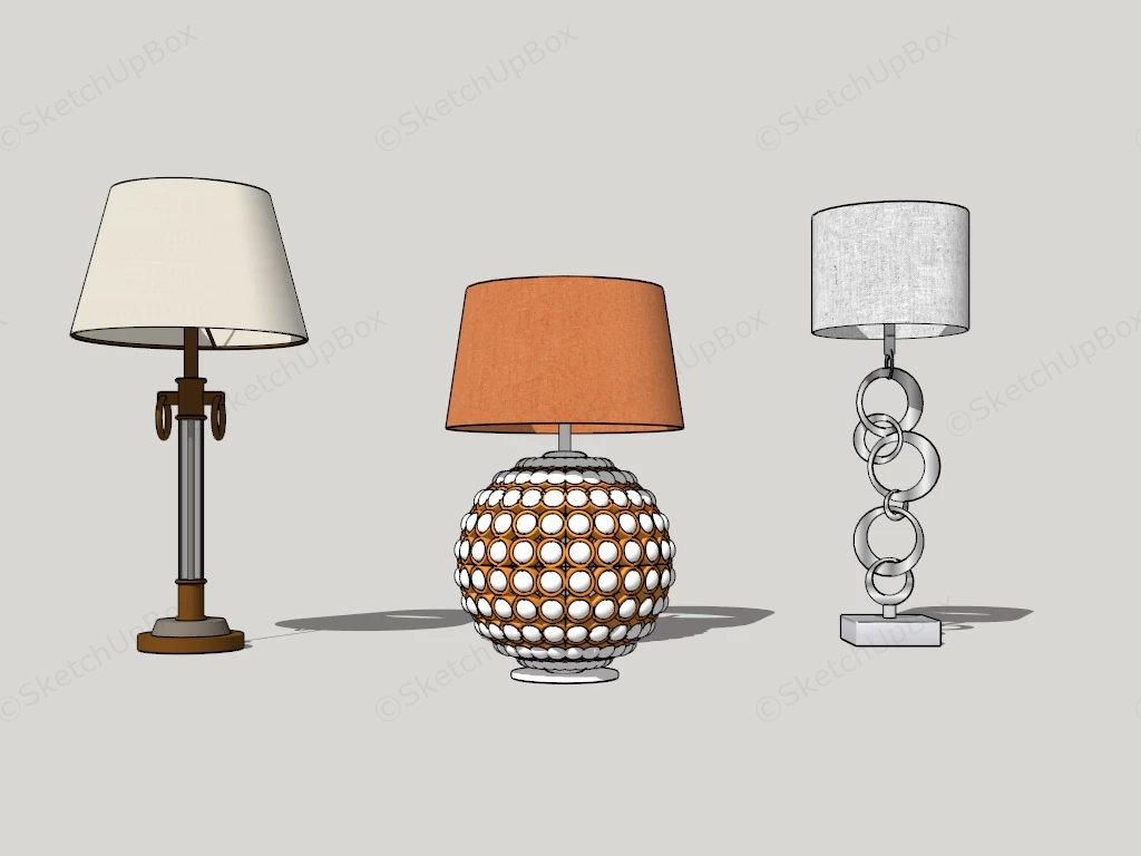Decorative Table Lamps sketchup model preview - SketchupBox