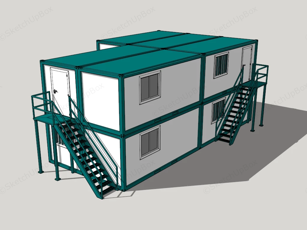 Prefab Container Office Building sketchup model preview - SketchupBox