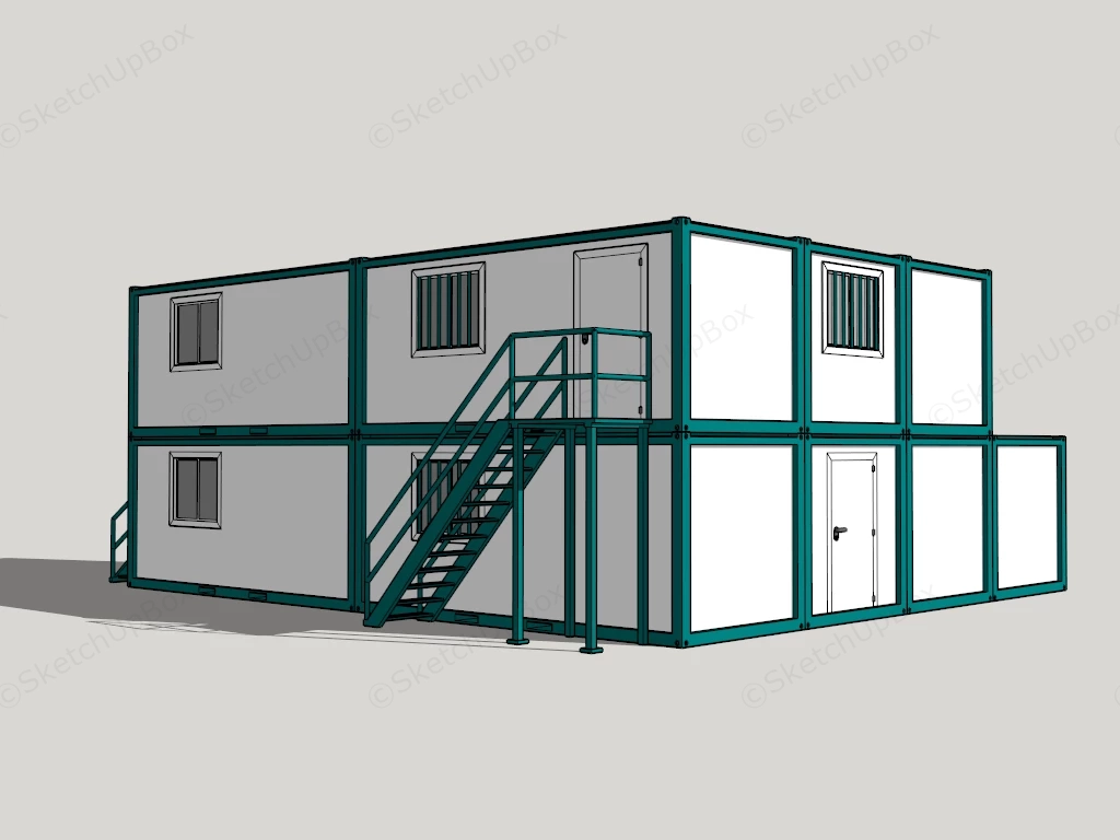 Prefab Container Office Building sketchup model preview - SketchupBox