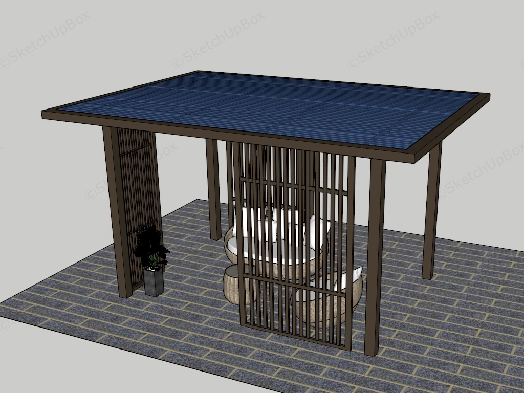 Outdoor Living Pergola sketchup model preview - SketchupBox