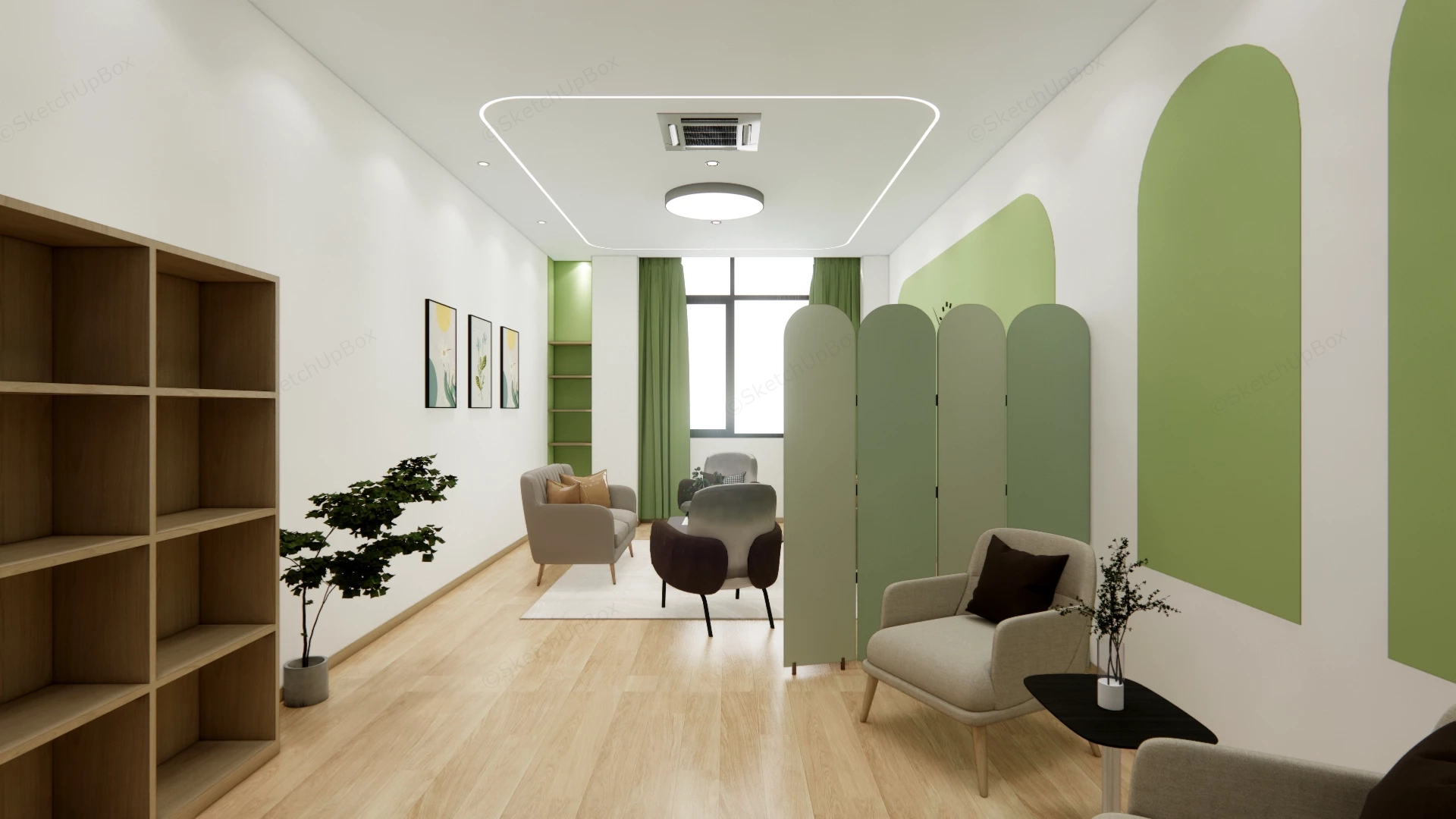 Minimalist Office Reception Room sketchup model preview - SketchupBox