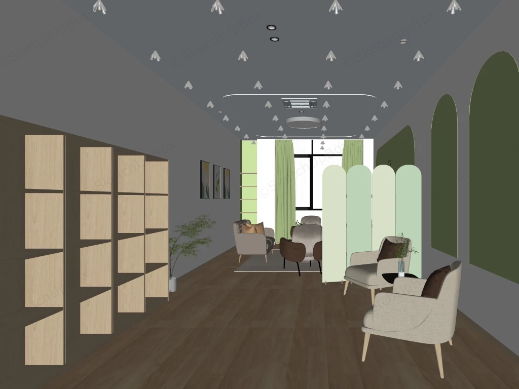 Minimalist Office Reception Room sketchup model preview - SketchupBox