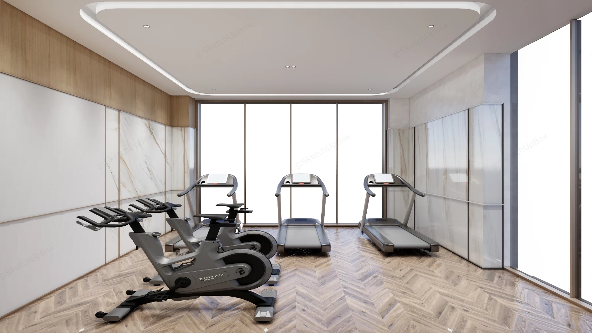 Modern Office Fitness Room sketchup model preview - SketchupBox