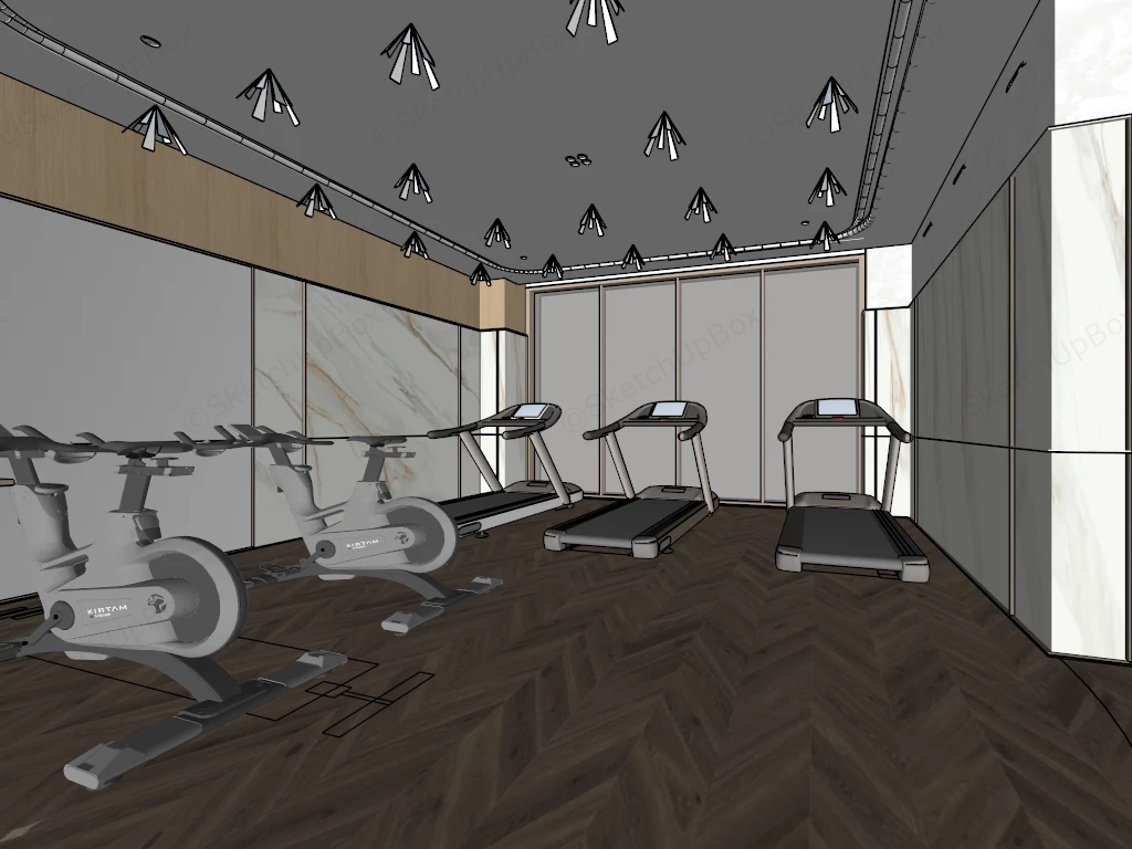 Modern Office Fitness Room sketchup model preview - SketchupBox