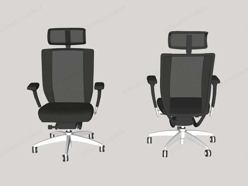 Ergonomic Mesh Office Chair sketchup model preview - SketchupBox