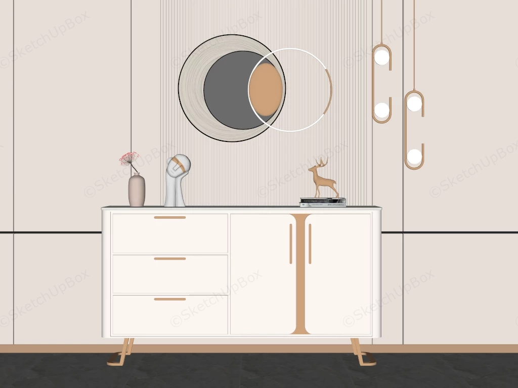 Modern Entryway Sideboard sketchup model preview - SketchupBox