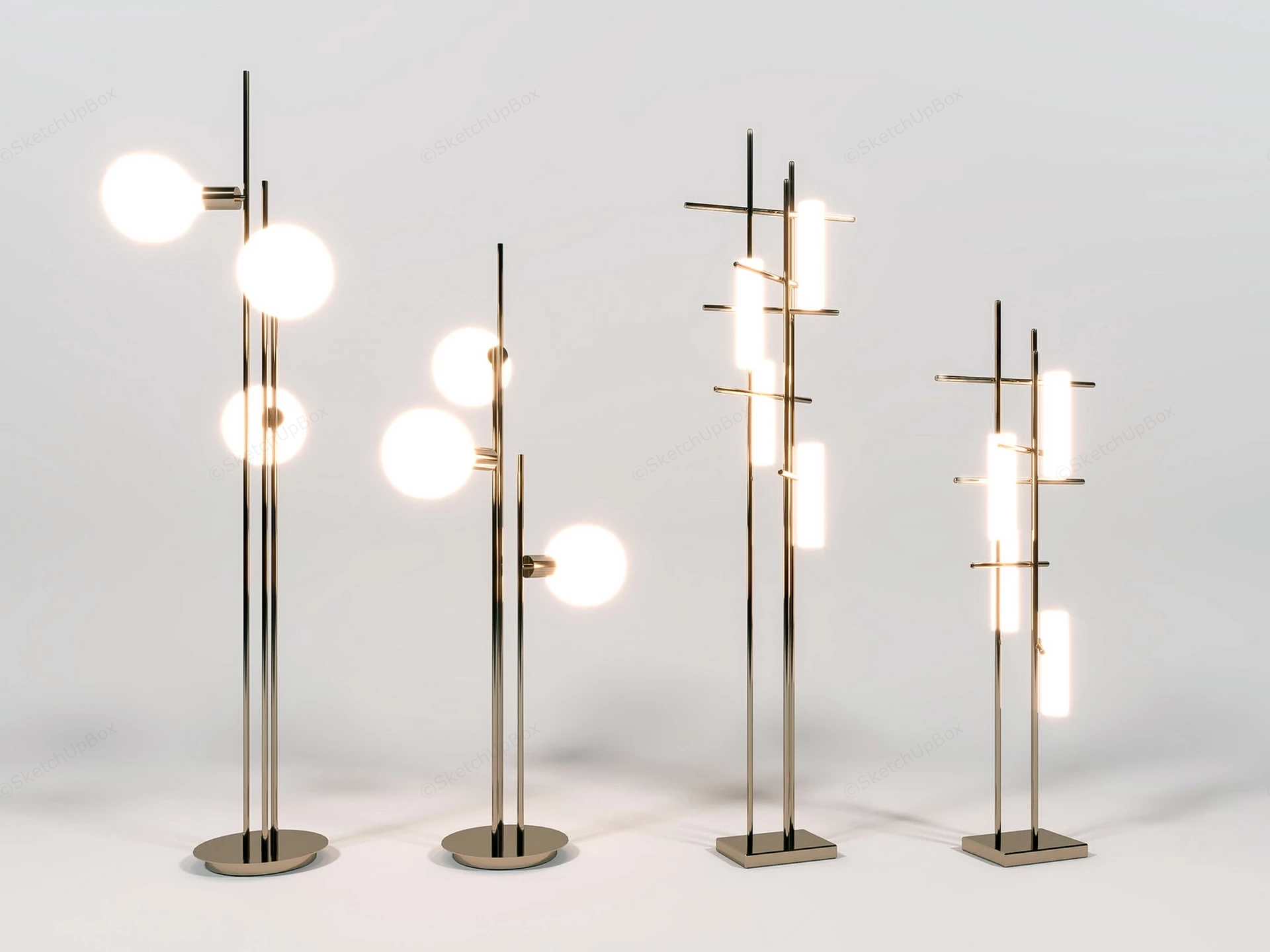 Modern Freestanding Floor Lamps sketchup model preview - SketchupBox