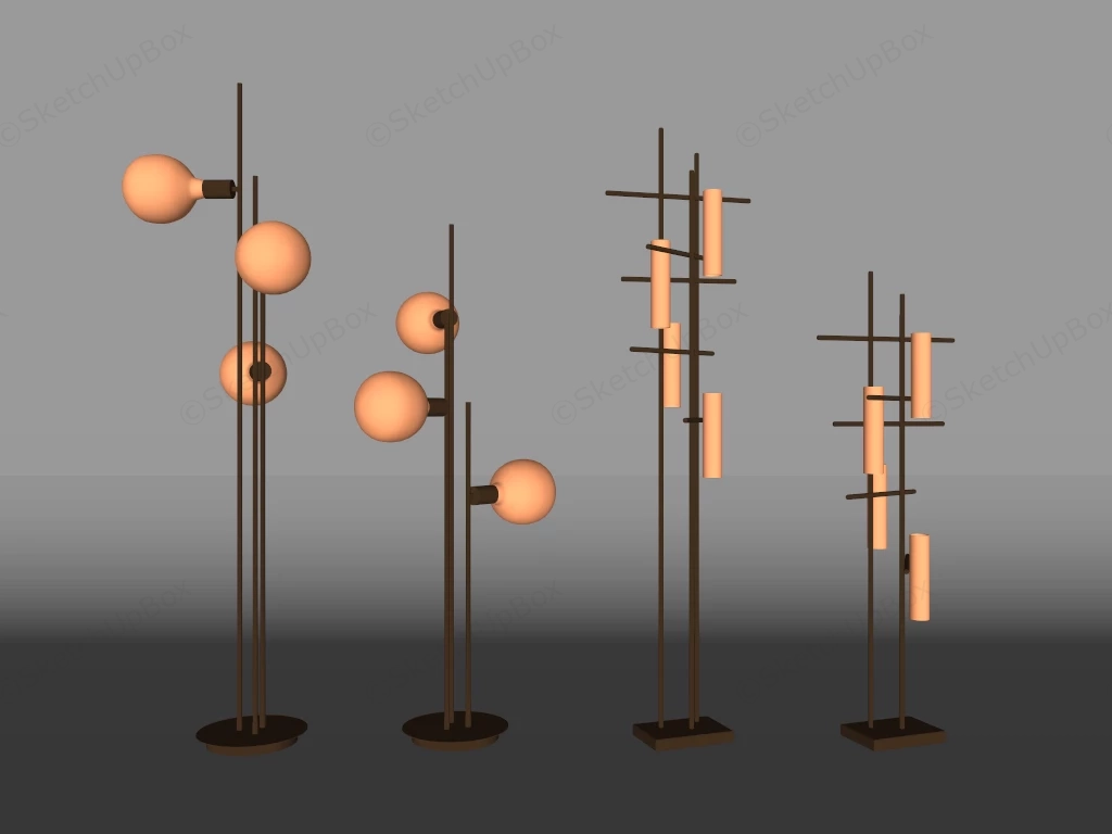 Modern Freestanding Floor Lamps sketchup model preview - SketchupBox