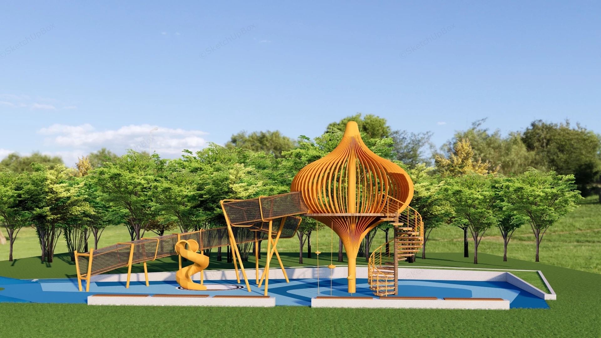 Outdoor Climbing Playground sketchup model preview - SketchupBox
