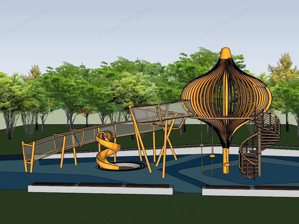 Outdoor Climbing Playground sketchup model preview - SketchupBox