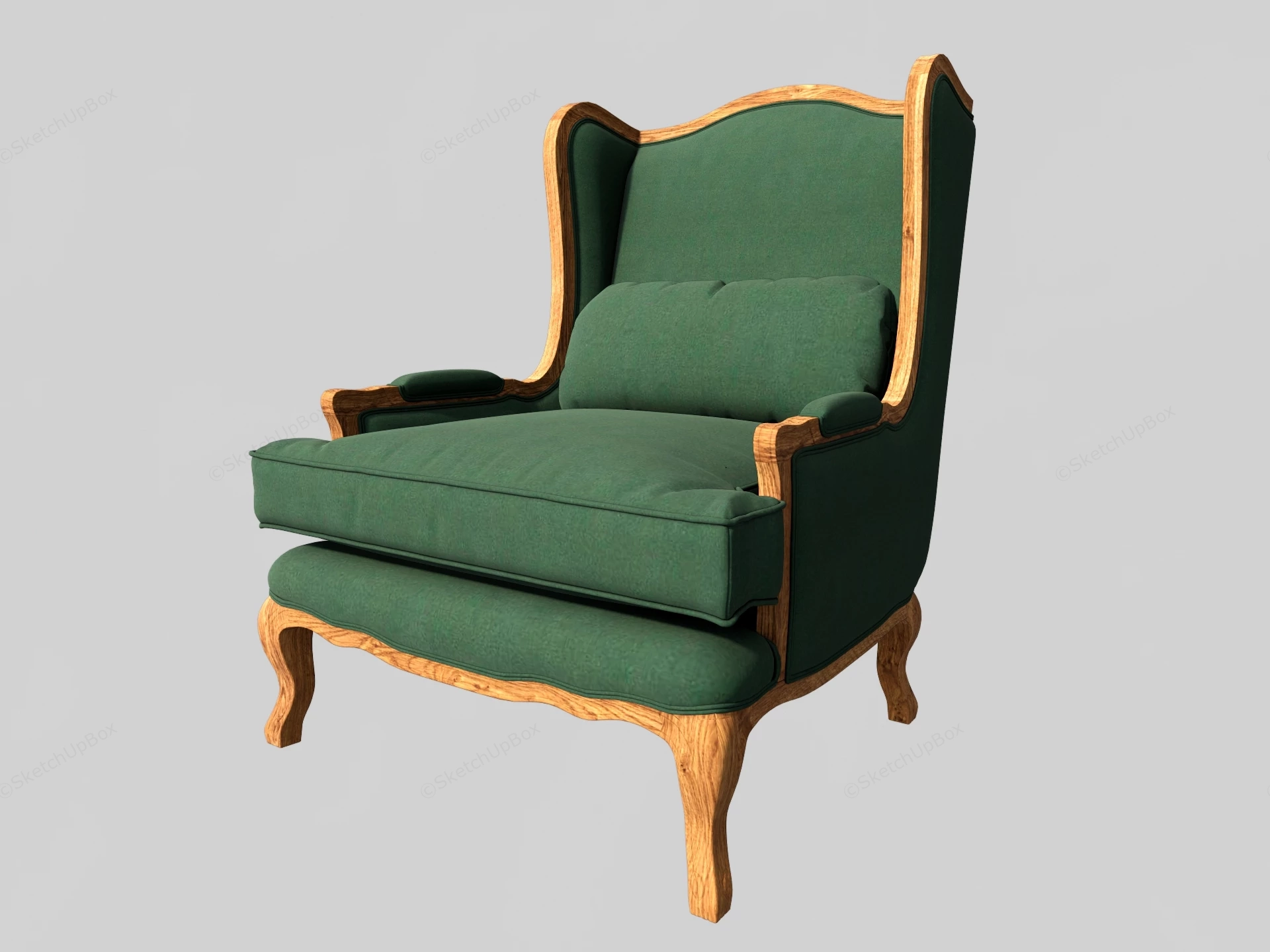 French Bergere Armchair sketchup model preview - SketchupBox
