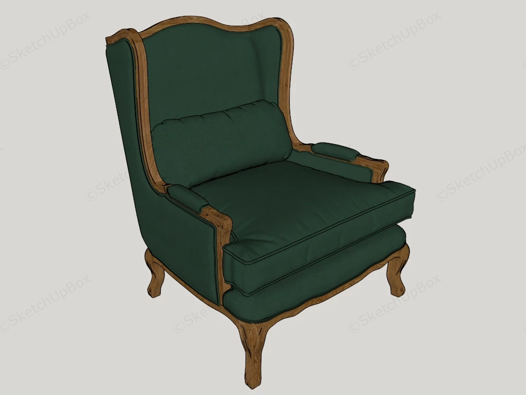 French Bergere Armchair sketchup model preview - SketchupBox