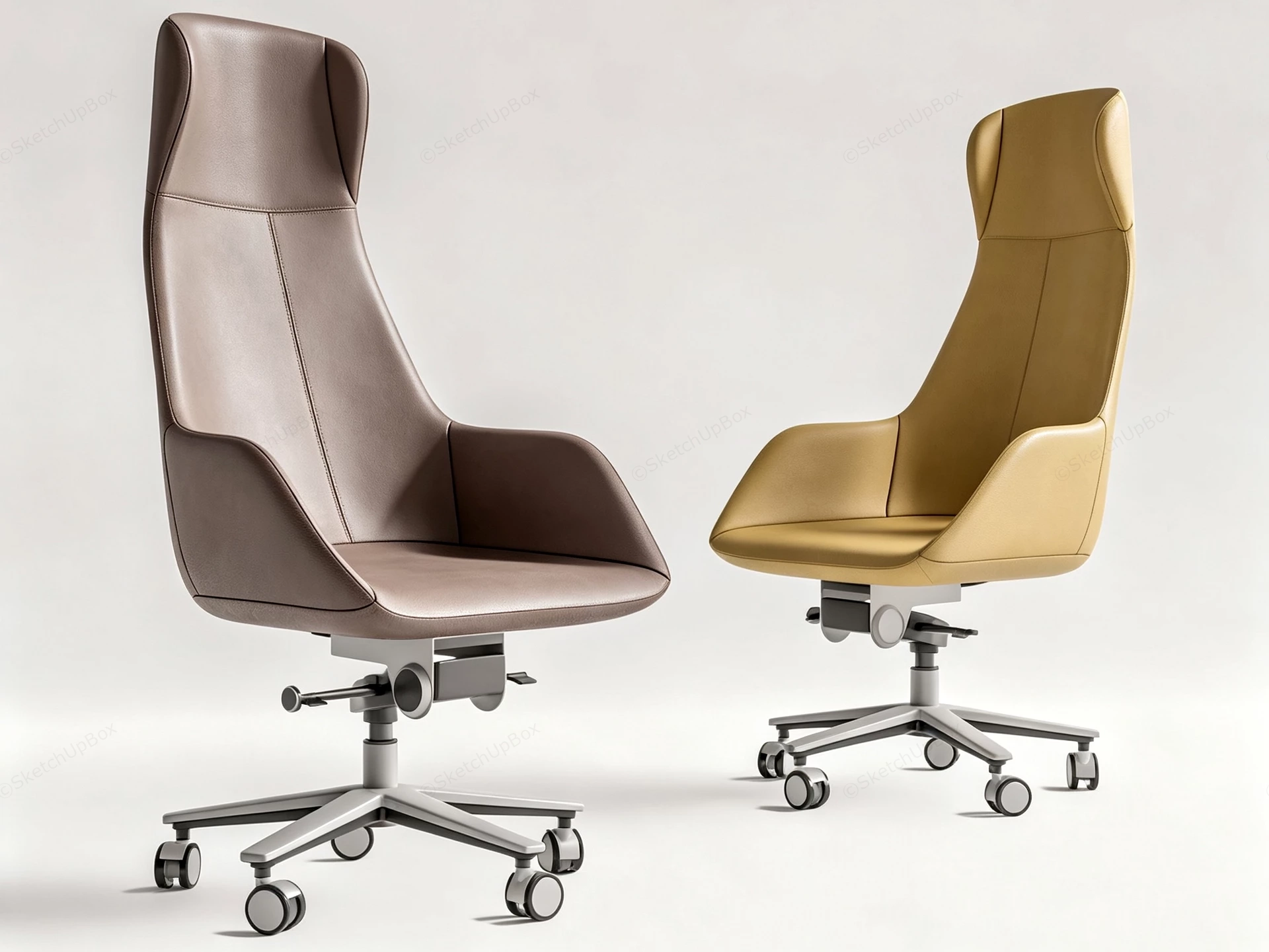 Poltrona Frau Downtown President Office Chairs sketchup model preview - SketchupBox