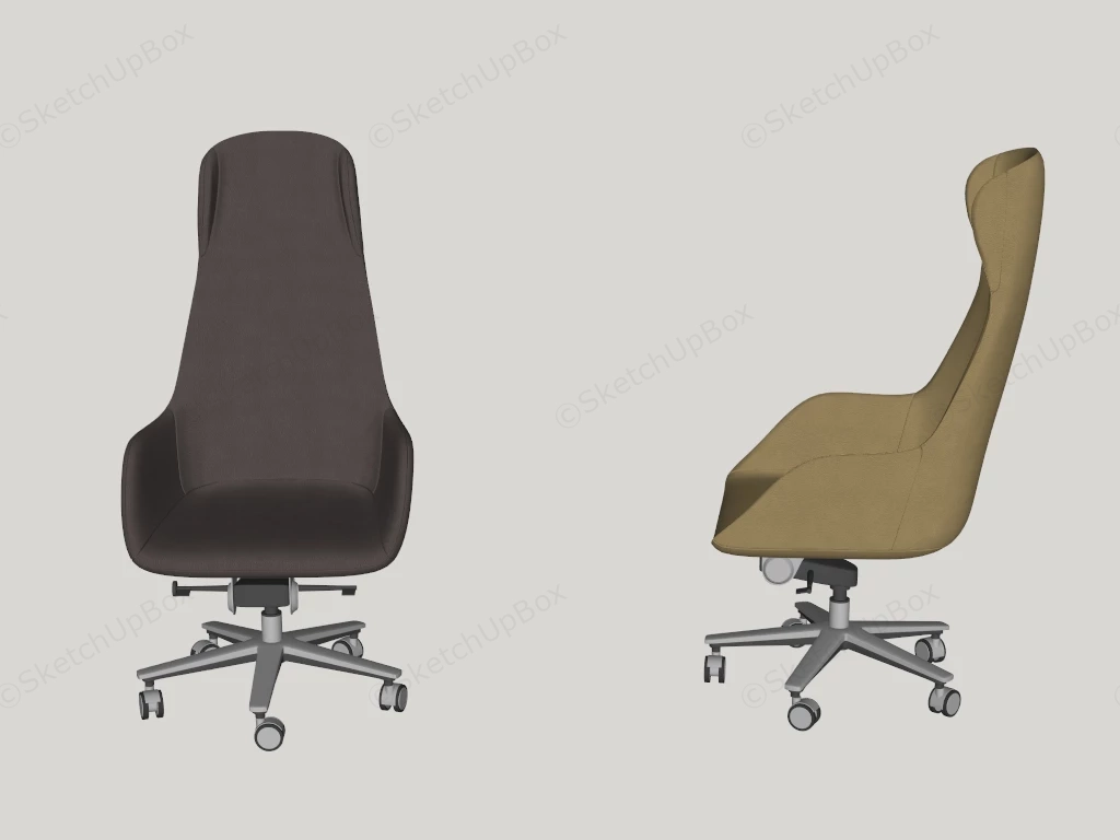 Poltrona Frau Downtown President Office Chairs sketchup model preview - SketchupBox