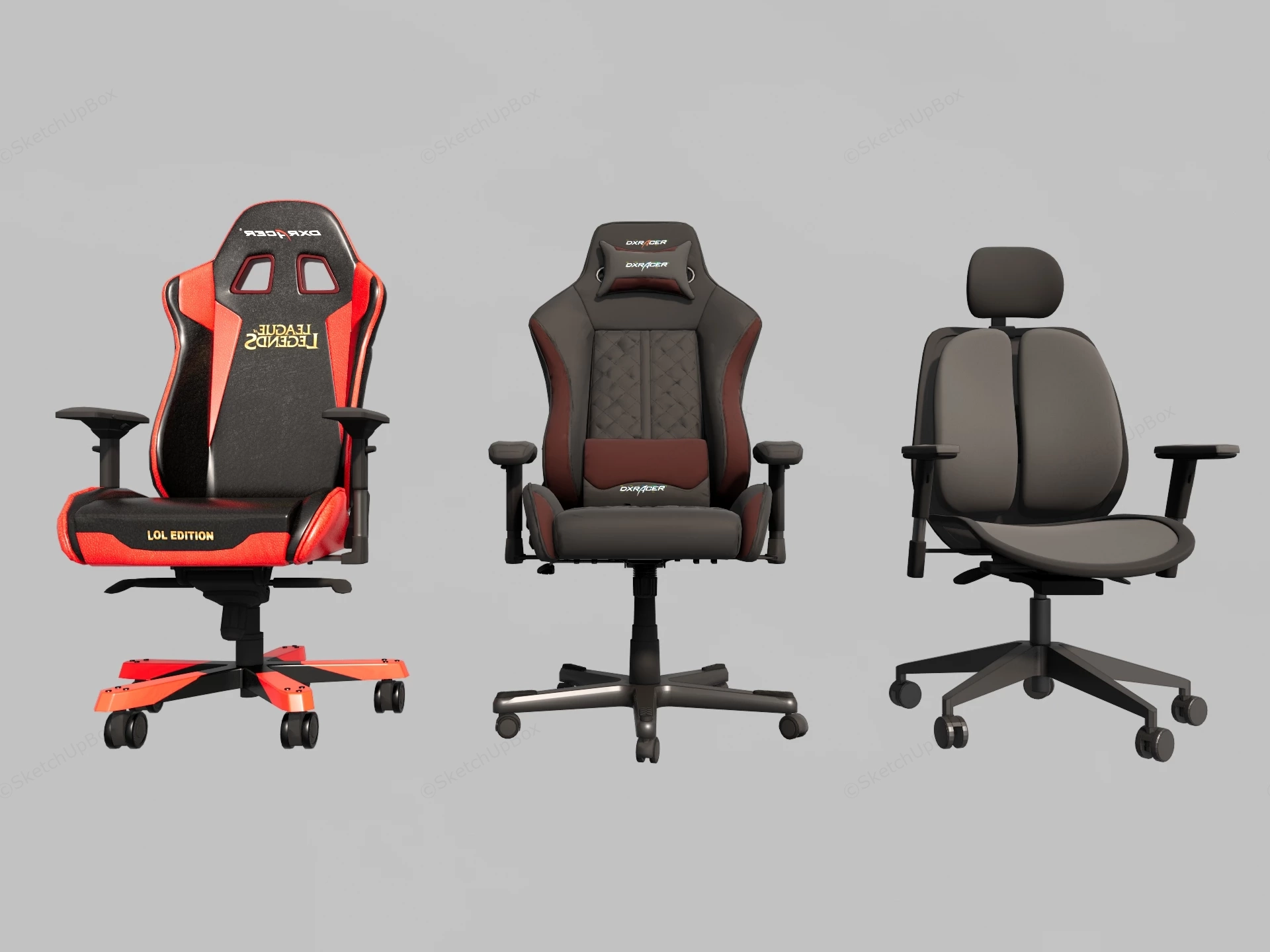 Office Chair And Gaming Chair sketchup model preview - SketchupBox