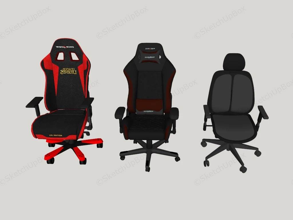 Office Chair And Gaming Chair sketchup model preview - SketchupBox