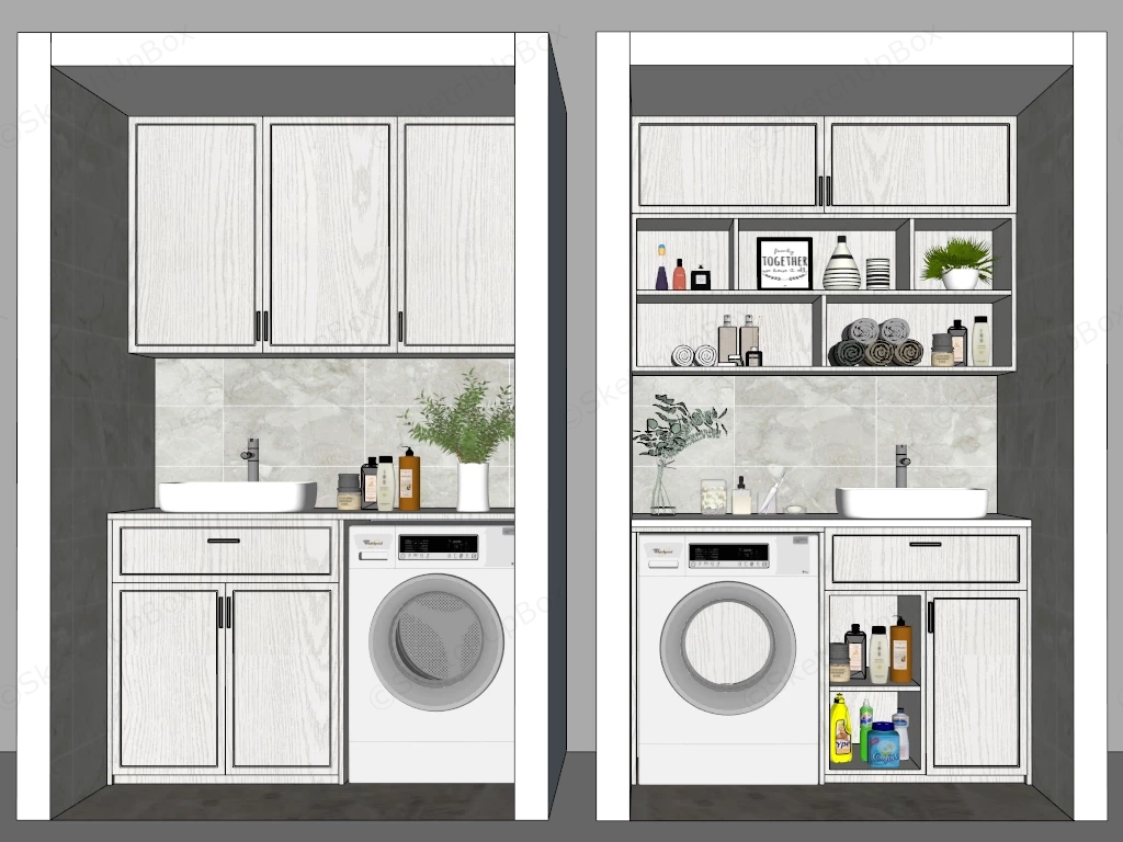 Small Laundry Room Storage Ideas sketchup model preview - SketchupBox