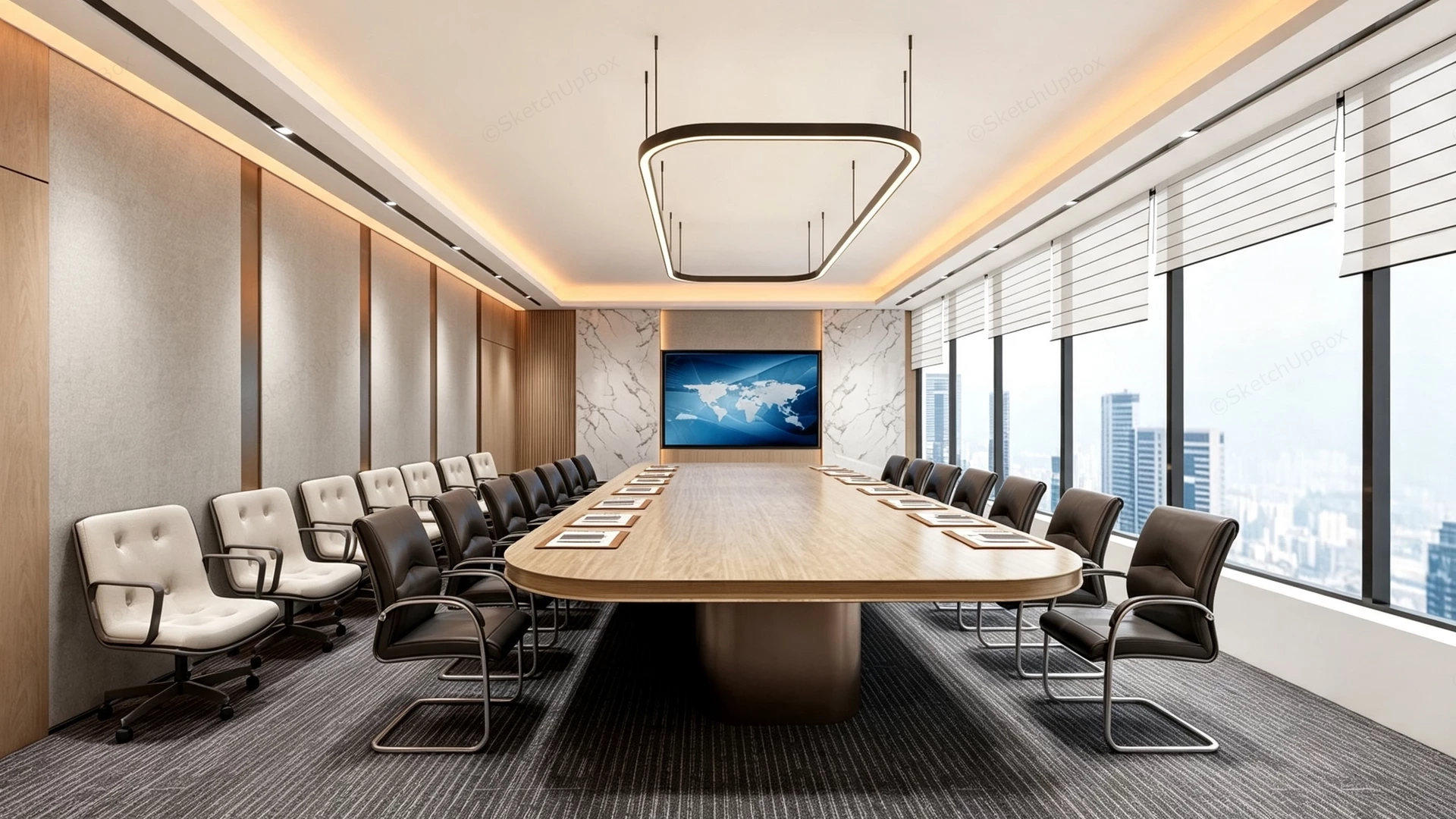 Modern Corporate Boardroom sketchup model preview - SketchupBox