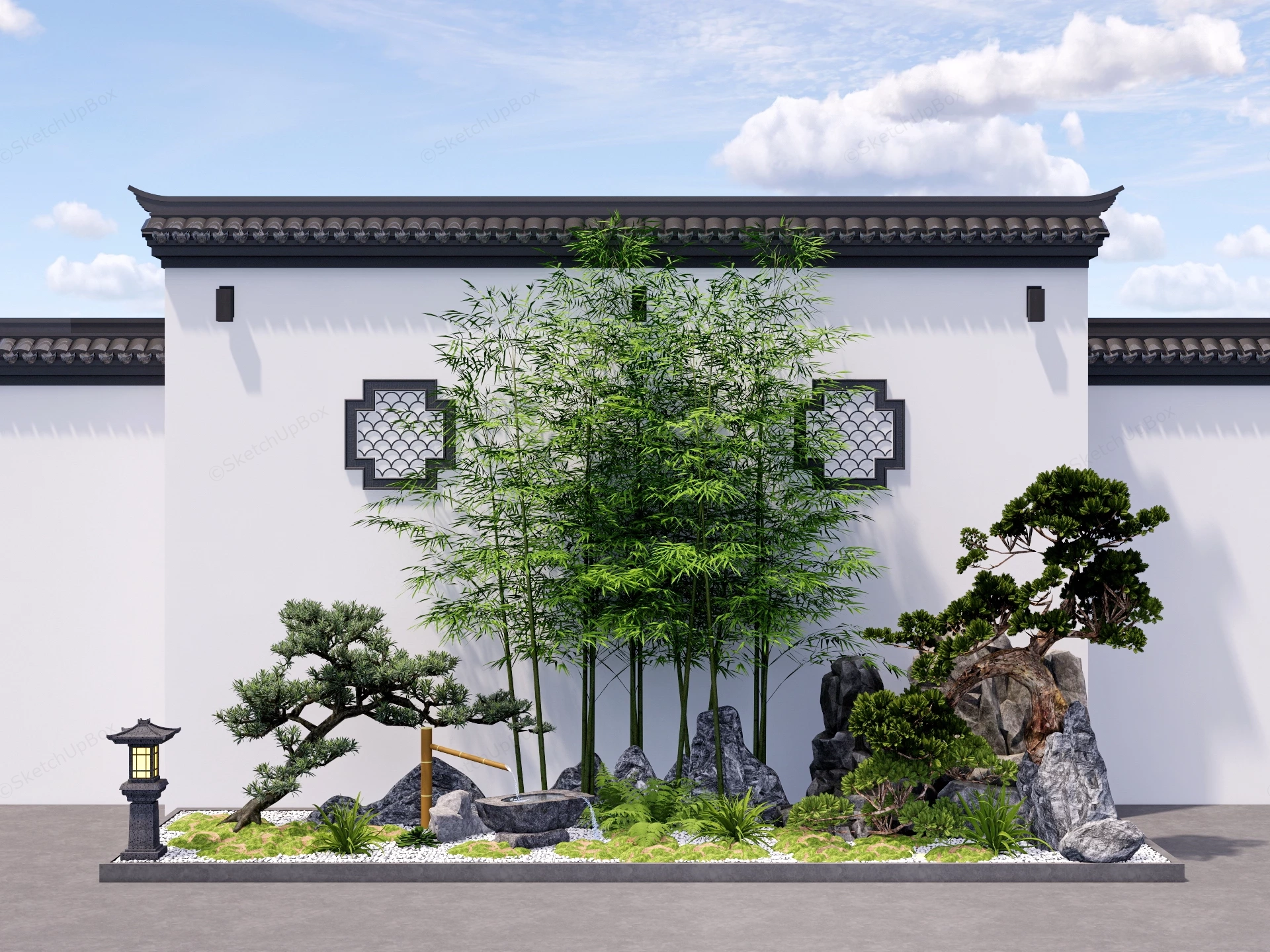 Chinese Garden Aesthetic sketchup model preview - SketchupBox