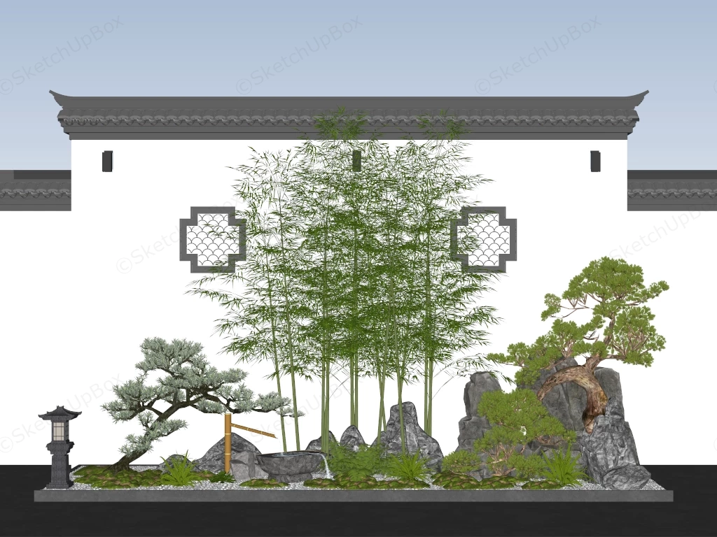 Chinese Garden Aesthetic sketchup model preview - SketchupBox