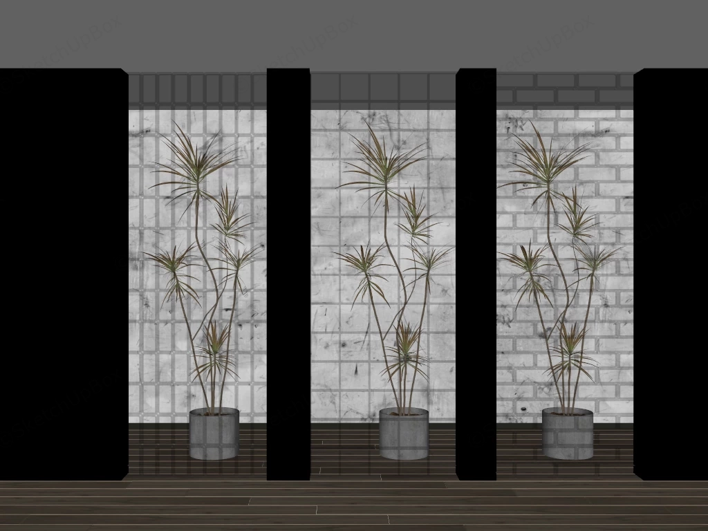 Modern Glass Block Partitions sketchup model preview - SketchupBox