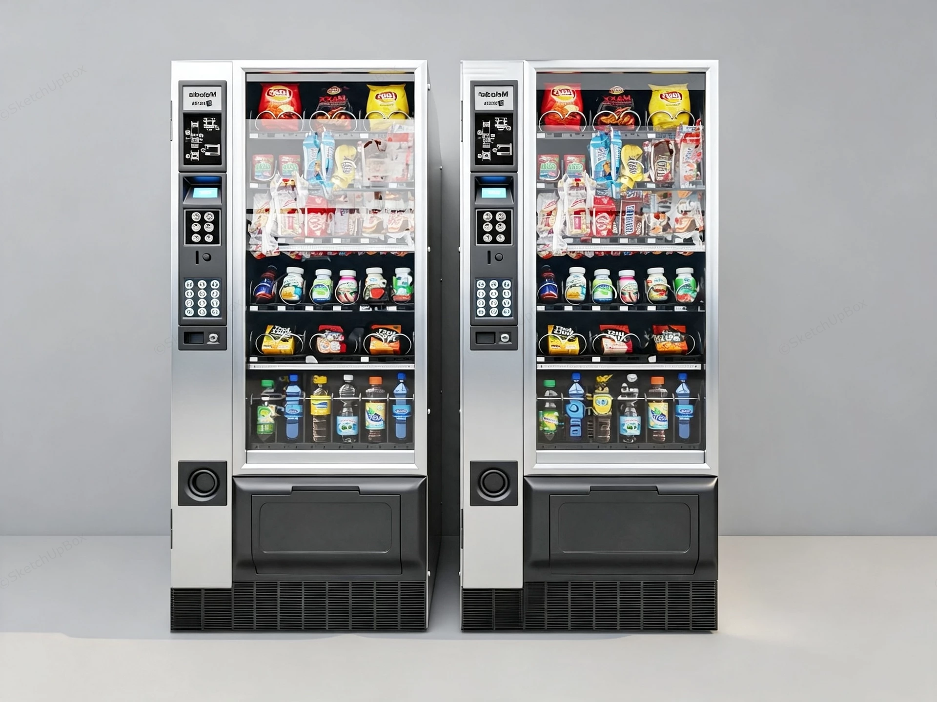 Combo Snack Drink Vending Machines sketchup model preview - SketchupBox