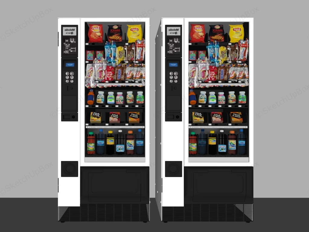Combo Snack Drink Vending Machines sketchup model preview - SketchupBox
