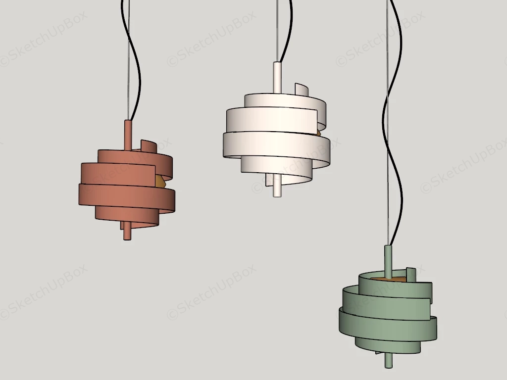Piola Spiral Pendant Lights sketchup model preview - SketchupBox