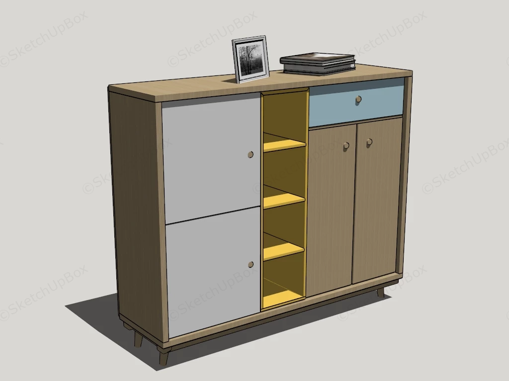 Modern Wooden Sideboard Cabinet sketchup model preview - SketchupBox