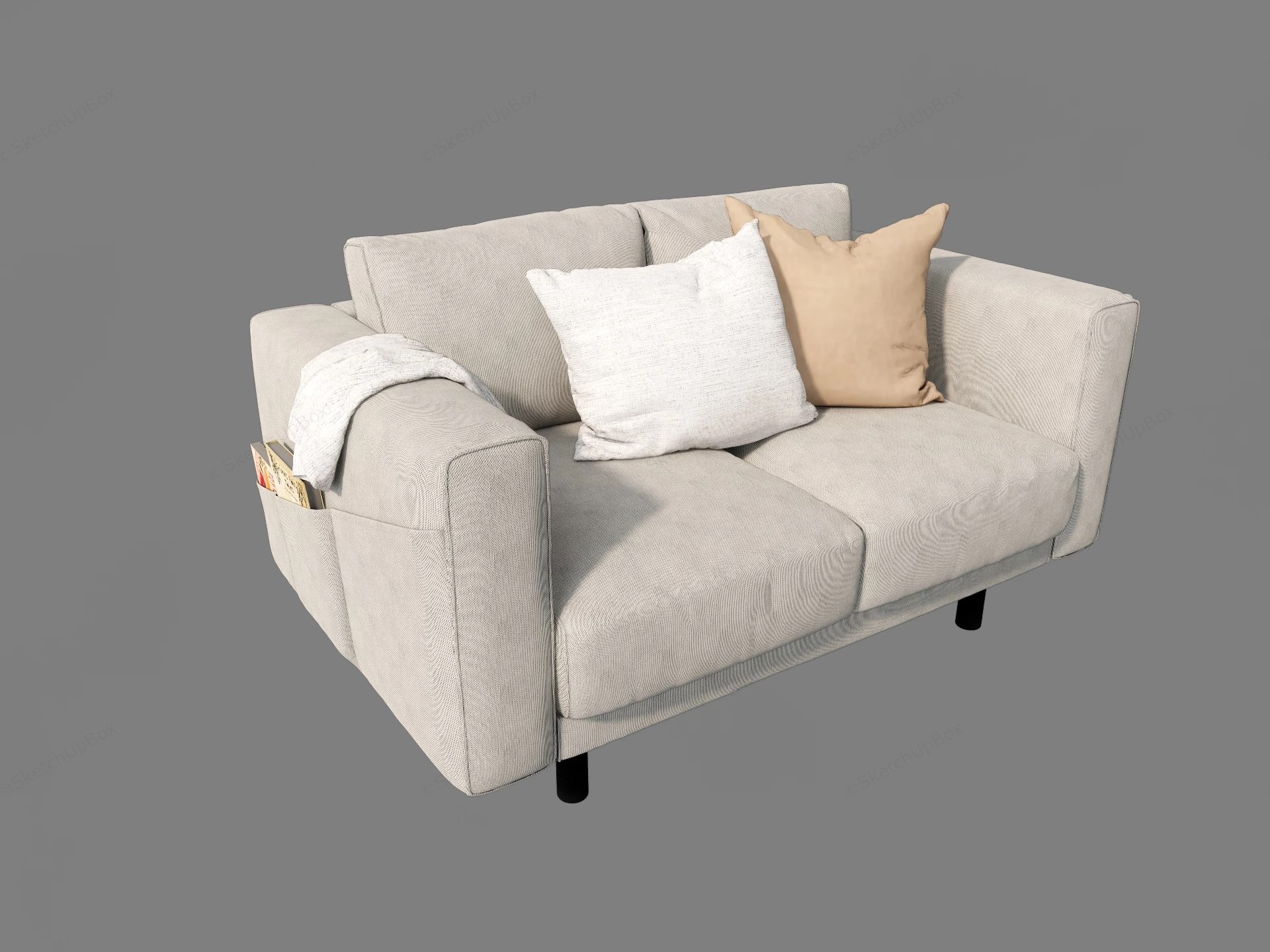 Modern 2 Seater Loveseat Sofa sketchup model preview - SketchupBox