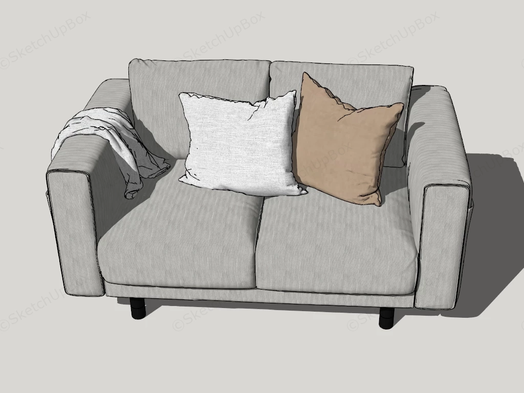 Modern 2 Seater Loveseat Sofa sketchup model preview - SketchupBox