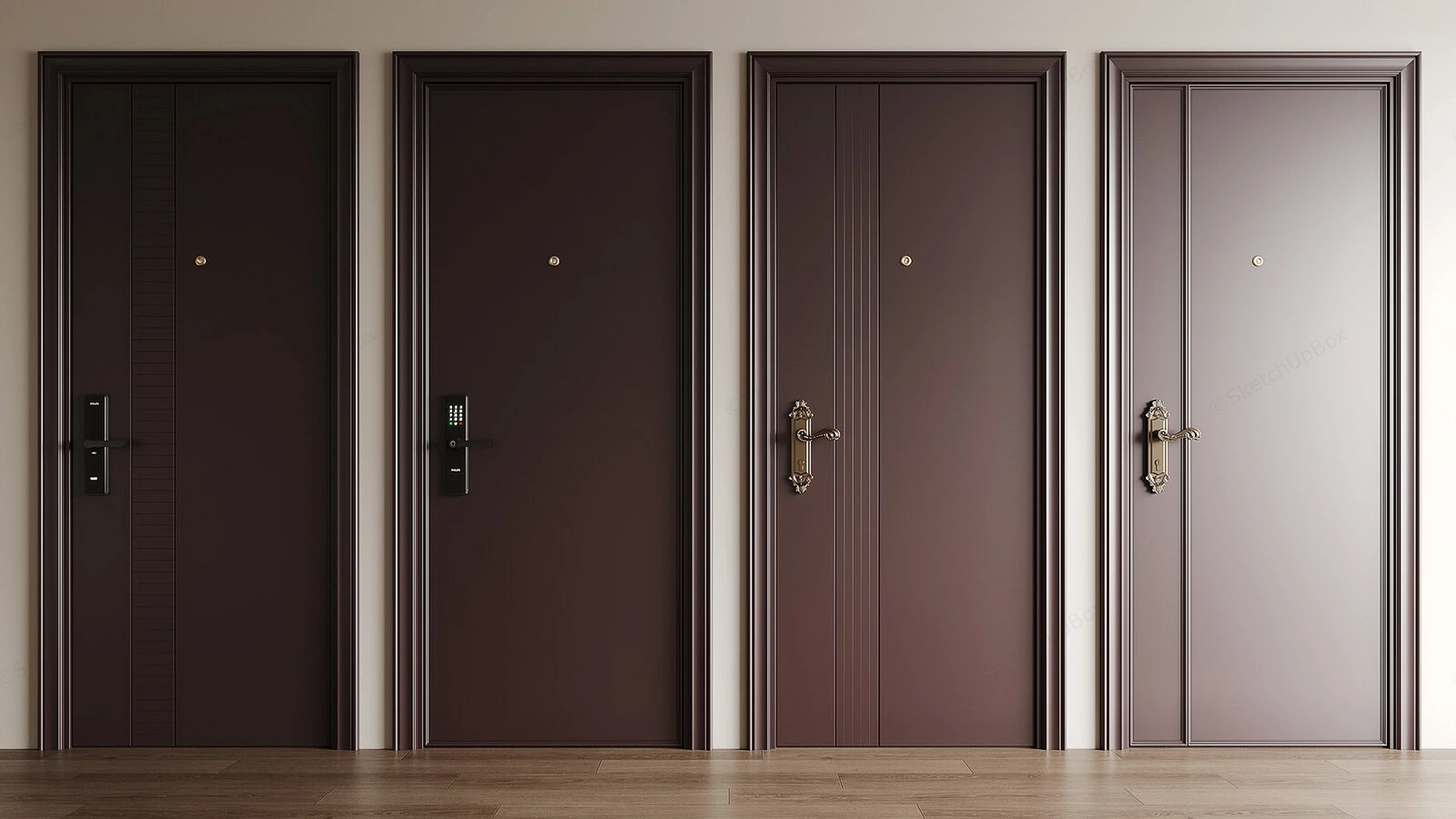 Modern Steel Security Doors sketchup model preview - SketchupBox