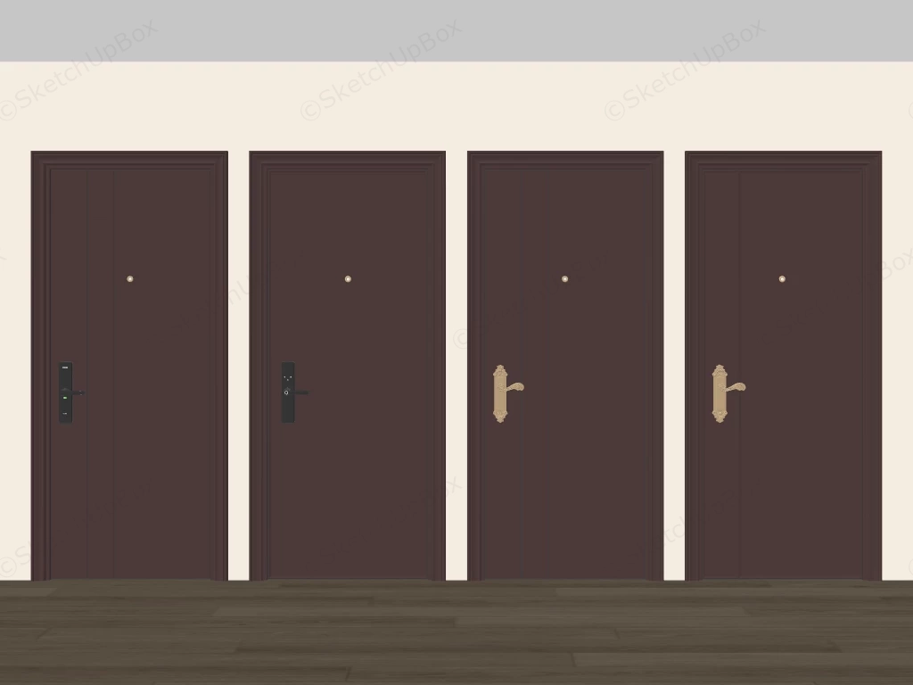 Modern Steel Security Doors sketchup model preview - SketchupBox