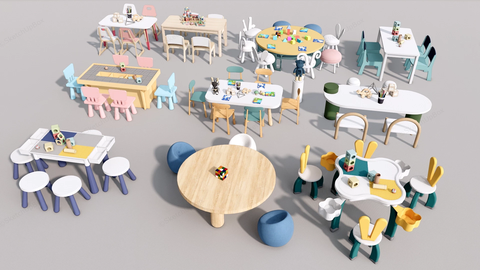 Children's Play And Activity Furniture Sets sketchup model preview - SketchupBox
