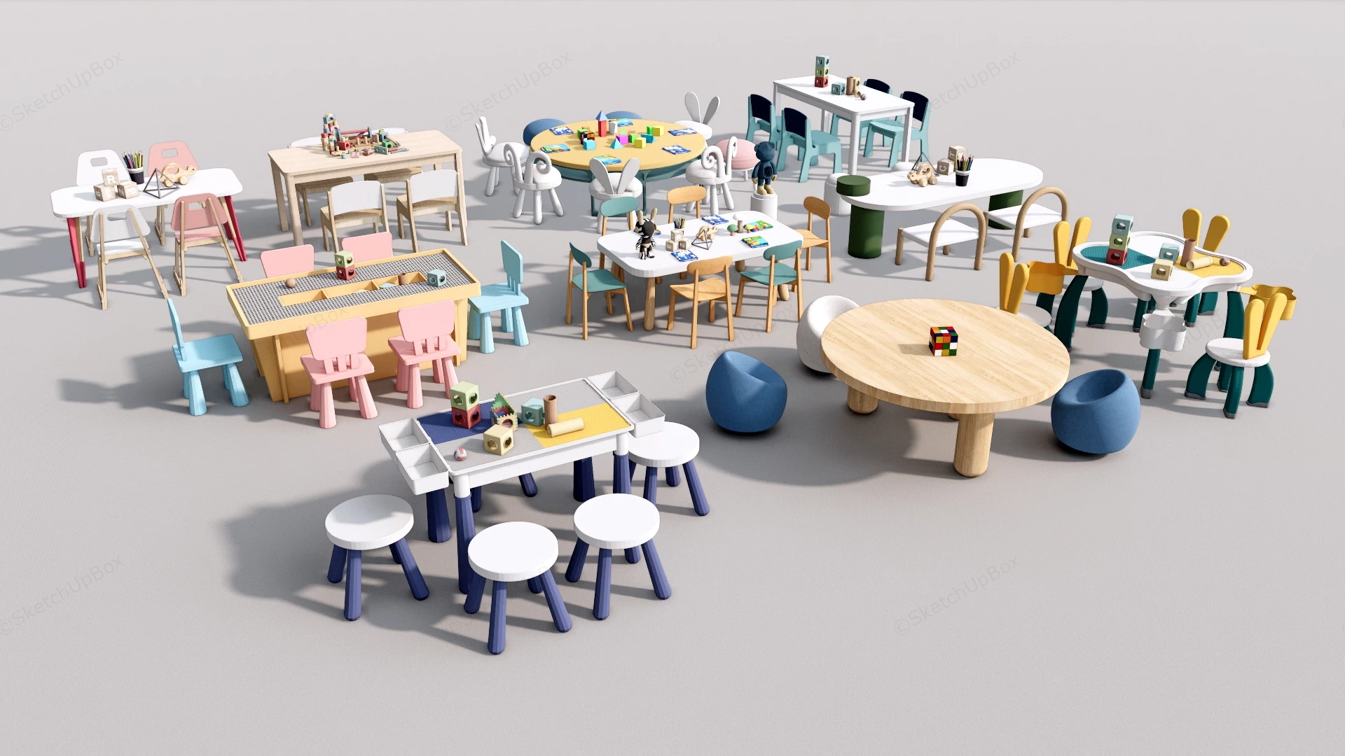 Children's Play And Activity Furniture Sets sketchup model preview - SketchupBox
