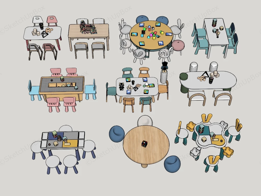 Children's Play And Activity Furniture Sets sketchup model preview - SketchupBox