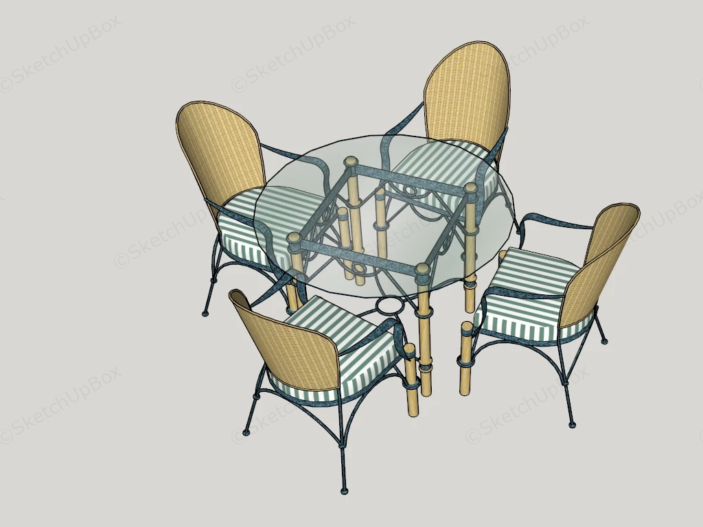 Outdoor Patio Dining Set sketchup model preview - SketchupBox