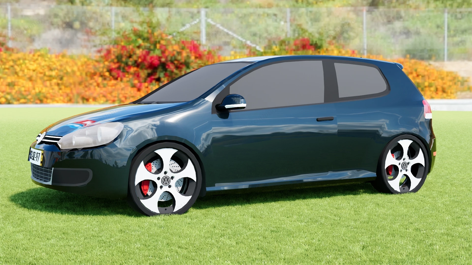 VW Golf Mk6 Hatchback sketchup model preview - SketchupBox