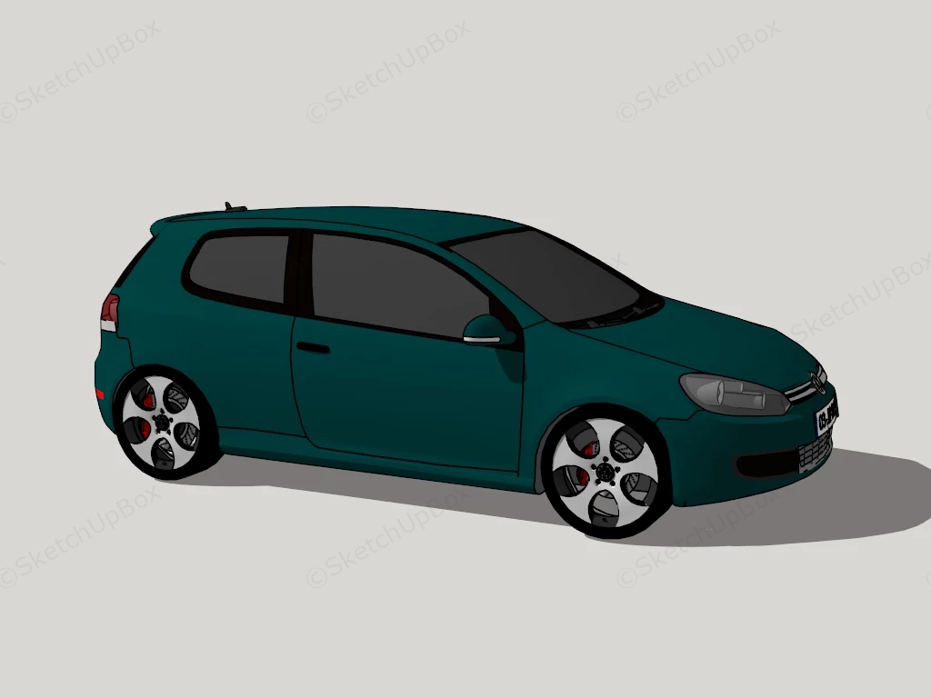 VW Golf Mk6 Hatchback sketchup model preview - SketchupBox
