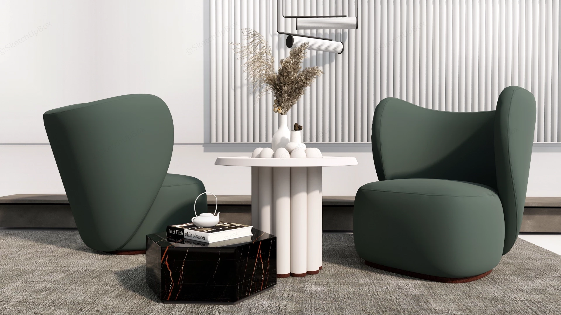 Accent Chair And Table Sets sketchup model preview - SketchupBox